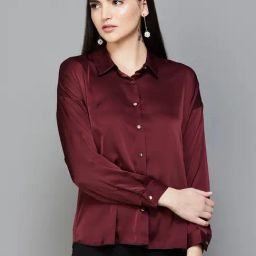 Code by Lifestyle Maroon Regular Fit Shirt-17