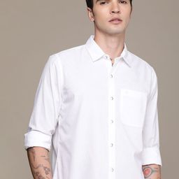 WROGN Pure Cotton Slim Fit Casual Shirt-image-31