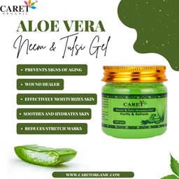 CARET ORGANIC Set Of 2 Neem Tulasi Aloevera Gel & Orange & Lemon Aloe Vera Gel- 100 g Each image 4