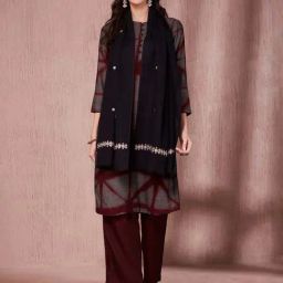 Fabindia Black Embroidered Dupatta-image-66