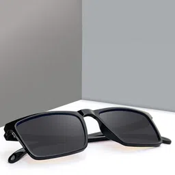 Jiebo Men Rectangle Sunglasses with UV Protected Lens CID-112-picture-8