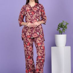 Sweet Dreams Floral Printed Cotton Tunic & Trousers Co-Ord Set-image-15