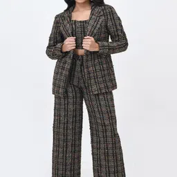 Contemponari Self-Design Single Breasted Blazer-picture-49