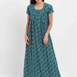 Sweet Dreams Green Floral Print Night Gown-image-21