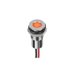 RS PRO Orange Panel Mount Indicator 1.8-3.3V DC, Mounting Hole Size 8 mm, Termination Type Lead Wires, IP Rating IP67, Model No 2208931-7