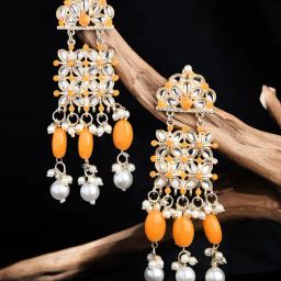 Fida Yellow and Pearl White Dangler Earrings-48