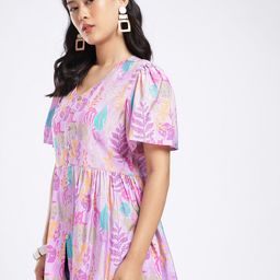 Anouk Rustic Floral Printed A-Line Kurti image 2
