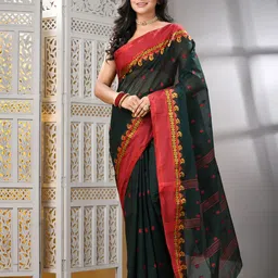 WoodenTant Woven Design Pure Cotton Taant Saree-picture-45