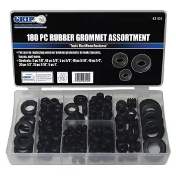 GRIP ON TOOLS 180 Pc Rubber Grommet Kit, 43154-43