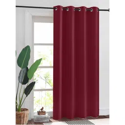 Urban Space Solid Blackout Window Curtains with Eyelets & Tieback Burgandy (Pack of 2)-picture-27