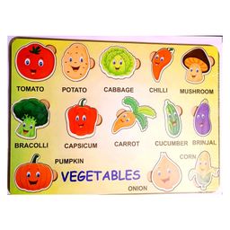 Fingo Brain Wooden Board Puzzle (Vegetable) Multicolour - 13 Pieces-16