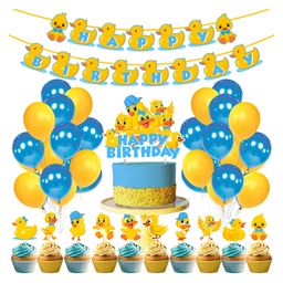 Zyozi  Baby Duck Theme Birthday Party Supplies and Decorations  Baby Duck Blue and Yellow - Pack of 37-image-129