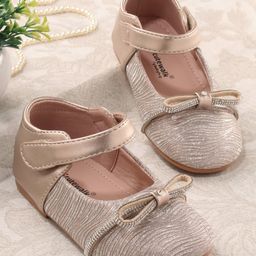 Cute Walk by Babyhug Bellies with Velcro Closure with Bow Applique - Golden-image-26
