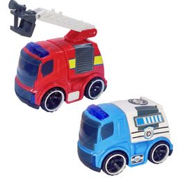 FunBlast Pull Back Fire Rescue and Police Truck Toy for Kids  Pack of 2 Multicolor-34