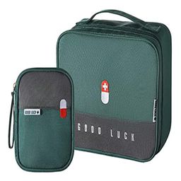House of Quirk Portable First Aid Empty Kit Pouch Emergency Survival Bag Medicine Bag for Home Office Travel Camping Green-image-37