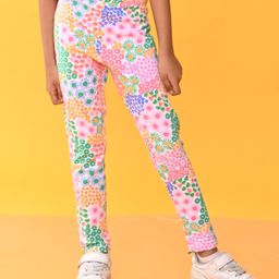 Anthrilo Floral Printed Leggings - Pink-image-24