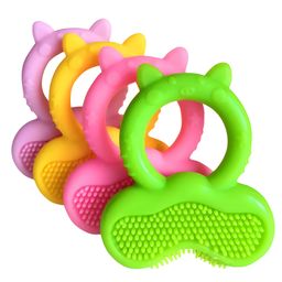 Cozy Vibes Cartoon Animal Baby Teether Silicone Teething Relief Chew Toys-Pack of 1-Color May  Vary-11