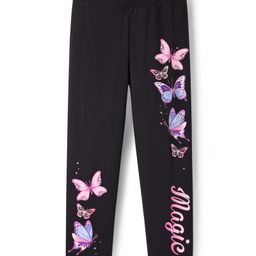 Pine Kids Cotton Lycra Knit Leggings With Butterfly Print - Black-image-88