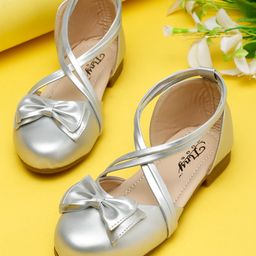 Tiny Bugs Bow Applique Detailed Ballerinas - Silver-image-4