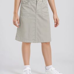 Pine Kids Cotton Woven Mid Calf Solid Coloured Skirt - Beige-image-5