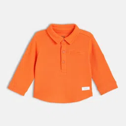 MINI KLUB Cotton Blend Full Sleeves Patch Embroidered Shirt - Orange-picture-44