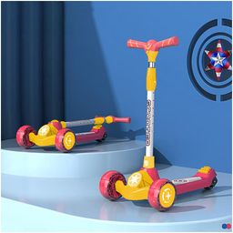 StarAndDaisy Glider Toddler Scooter for Kids Foldable 3 Wheel Kick Scooter with LED Lights &5 Adjustable Height Yellow-19