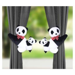 Tickles 2 Pcs Mother Panda with Baby Soft Stuffed Plush Animal Hanging Toy For Kids Boys & Girls Home Decoration (Size: 28 cm Color: Black & White)-5