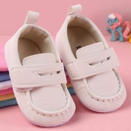 Babyoye Solid Booties with Velcro Closure - Beige-picture-8