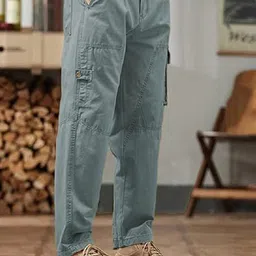 R.Code by The Roadster Life Co. Men Regular Fit High Rise Cotton Cargo Trousers-picture-20