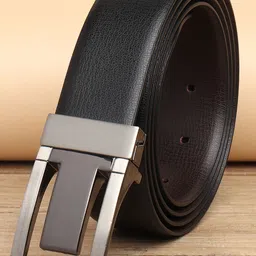 WINSOME DEAL Men Push Pin Closure Textured Formal Belt-image-98