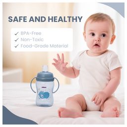 Adore ARRO Soft Spout Sipper with Dust Free Cap and Twin Handle 270ml- Blue image 5