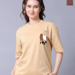 Lazy Lush Unisex Pack of 2 Graphic Printed Pure Cotton Oversized T-shirts-picture-49