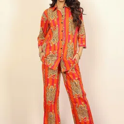 KAORI BY SHREYA AGARWAL Printed Pure Cotton Shirt & Trouser Co-Ord Set-picture-11