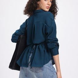 glitchez Chic Cut-Out Tie-Up Relaxed Shirt Style Top-image-92