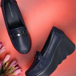 Ronnie Grey Women's Navy Wedge Loafers-image-21