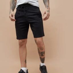 Kappa Black Relaxed Fit Shorts-image-70