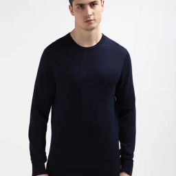 Tommy Hilfiger Navy Cotton Regular Fit Pullover-picture-13