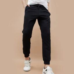 Fame Forever By Lifestyle Black Cotton Slim Fit Joggers-image-95