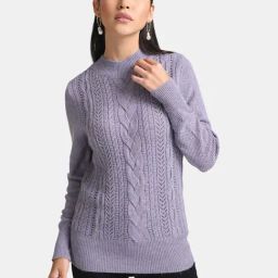 Kazo Purple Textured Pullover-image-70