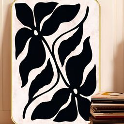 SAF Pink & Black Floral Printed Wall Art-18