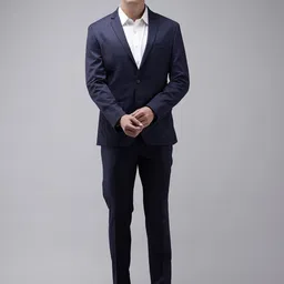 Park Avenue Solid Super Slim Fit 2 Piece Formal Suit-image-52