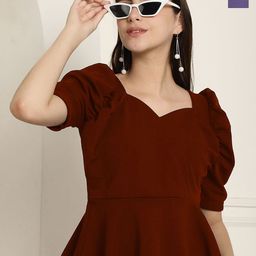Metronaut Women Pack Of 2 Sweetheart Neck Peplum Top-image-37