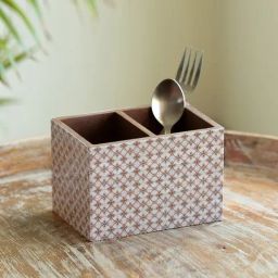 ExclusiveLane 'Geometric Tales' Beige Others Stationery & Cutlery Holder-17
