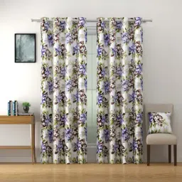 Swayam Omega Faux Silk Long Door Curtains - Set of 2-68