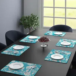 Saral Home Turquoise Cotton 1176 GSM Placemats - Set of 6-18