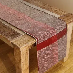 Fabindia Red Cotton Blend Solid Table Runner-image-2