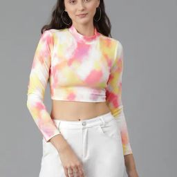 Kotty Multicolor Printed Crop Top-3