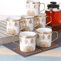 Clay Craft Multicolor Fine Ceramic Coffee Mug Set of 6 - 220 ml-image-10
