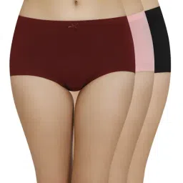 Amante Brown & Pink Cotton High Rise Panties-image-38