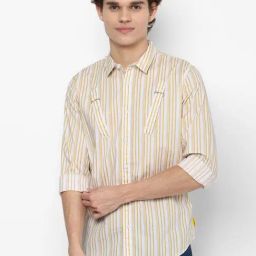 Forever 21 Beige Cotton Regular Fit Striped Shirt-picture-28